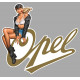 OPEL Vintage Pin Up gauche sticker vinyle laminé