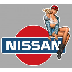 NISSAN right Vintage  Pin Up laminated decal