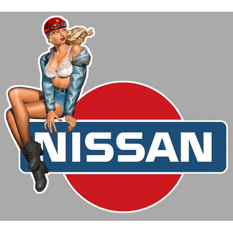 NISSAN  Pin Up Vintage gauche sticker vinyle laminé