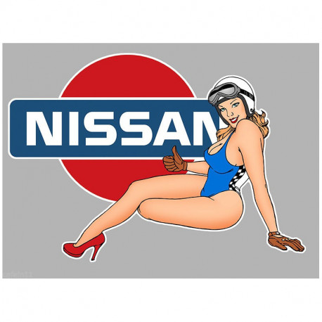 NISSAN  Pin Up  gauche sticker vinyle laminé