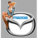 MAZDA  left Vintage Pin Up laminated decal