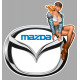 MAZDA  Pin Up Vintage droite sticker vinyle laminé