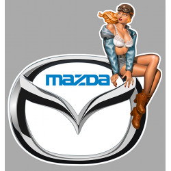 MAZDA  right Vintage Pin Up laminated decal