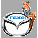 MAZDA  Pin Up Vintage droite sticker vinyle laminé