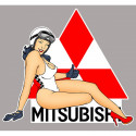 MITSUBISHI  Pin Up droite sticker vinyle laminé