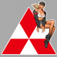 MITSUBISHI  right Vintage Pin Up laminated decal