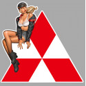 MITSUBISHI  left Vintage Pin Up laminated decal