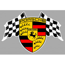 PORSCHE Flags sticker vinyle laminé