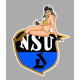 NSU  Pin Up gauche sticker vinyle laminé