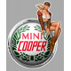 MINI COOPER  right Vintage Pin Up laminated decal