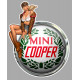 MINI COOPER  left Vintage Pin Up laminated decal