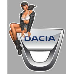 DACIA Vintage Pin Up gauche sticker vinyle laminé