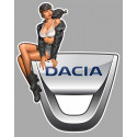 DACIA Vintage Pin Up gauche sticker vinyle laminé