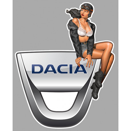 DACIA Vintage Pin Up droite sticker vinyle laminé