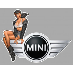 MINI Vintage left Pin Up laminated decal