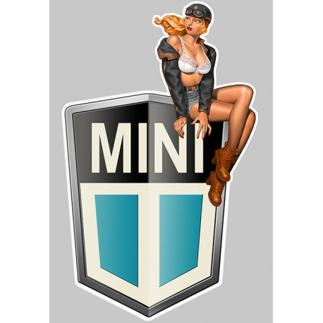 MINI  Pin Up Vintage droite sticker vinyle laminé