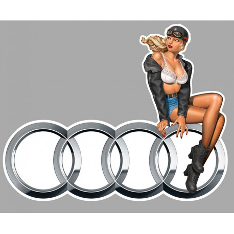 AUDI  Pin Up Vintage droite sticker vinyle laminé