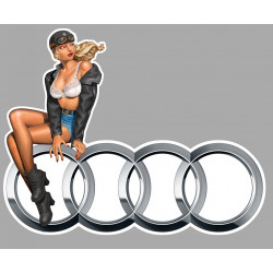 AUDI  Pin Up Vintage gauche sticker vinyle laminé