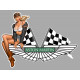 ASTON MARTIN Vintage left Pin Up laminated decal