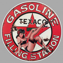 TEXACO pin up ( trash ) laminated decal