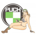 PUCH Pin Up gauche Sticker vinyle laminé