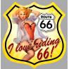 ROUTE 66  Pin up Sticker vinyle laminé