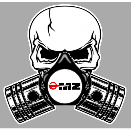 MZ Pistons skull Sticker UV  