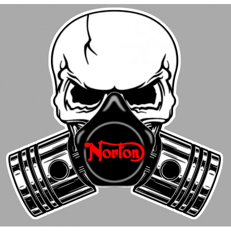 NORTON Pistons skull Sticker UV  