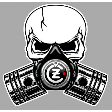 CZ Pistons skull Sticker 