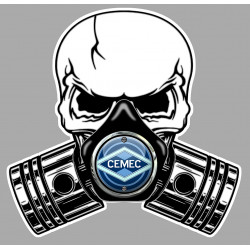 CEMEC Pistons skull Sticker 