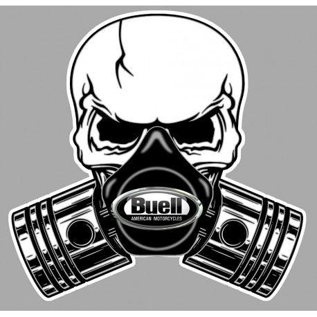 BUELL Pistons skull Sticker 