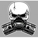 BUELL Pistons Skull Sticker vinyle laminé