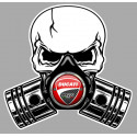 DUCATI  Pistons Skull Sticker vinyle laminé