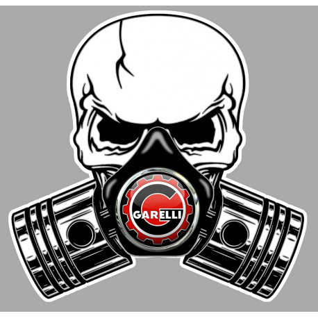 GARELLI Pistons skull Sticker UV  