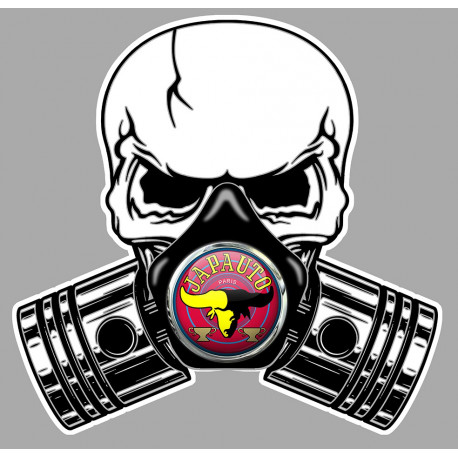 JAPAUTO Pistons skull Sticker  