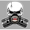 MOTOBECANE Pistons skull Sticker  