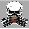 VELOCETTE Pistons skull laminated vinyl decal