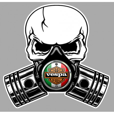 VESPA Pistons skull Sticker  