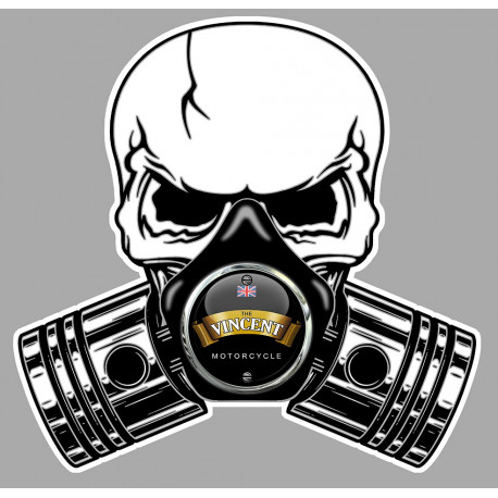 The VINCENT  Pistons skull Sticker  