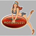 MOTO GUZZI  Pin Up gauche Sticker vinyle laminé