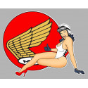 HONDA left Pin Up Laminated decal