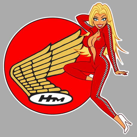 HONDA left Pin Up Sticker 