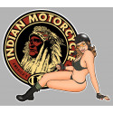 INDIAN  PIN UP gauche Sticker vinyle laminé